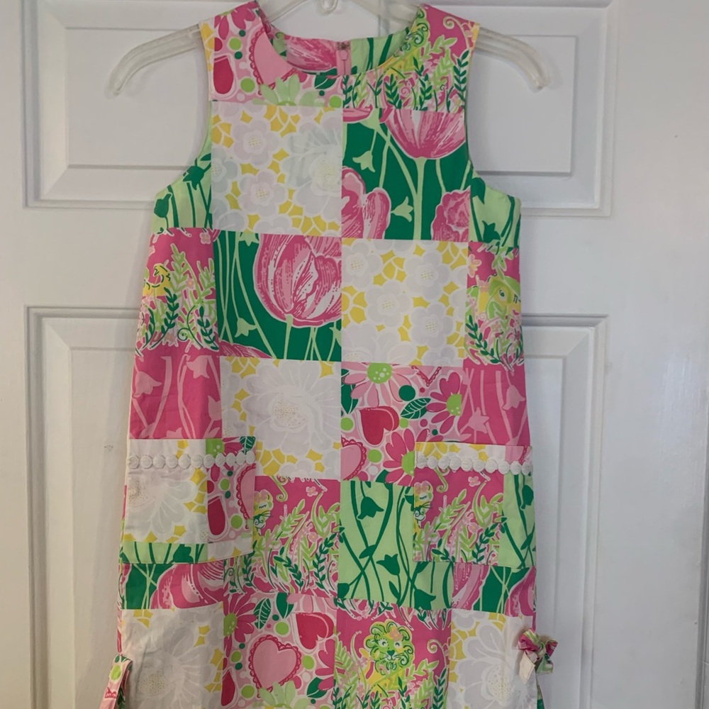 Vintage Lilly Pulitzer Pink, Green & Yellow Floral Patchwork Dress NWT